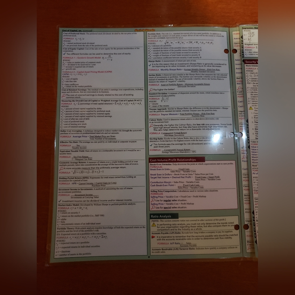 Finance Equations & Answers Quick Reference Guide - Picture 2 of 6